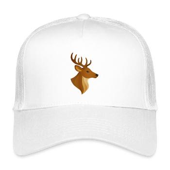 Majestic Deer Head – Noble Forest Dweller Motif - Kids’ Trucker Cap - white - Front
