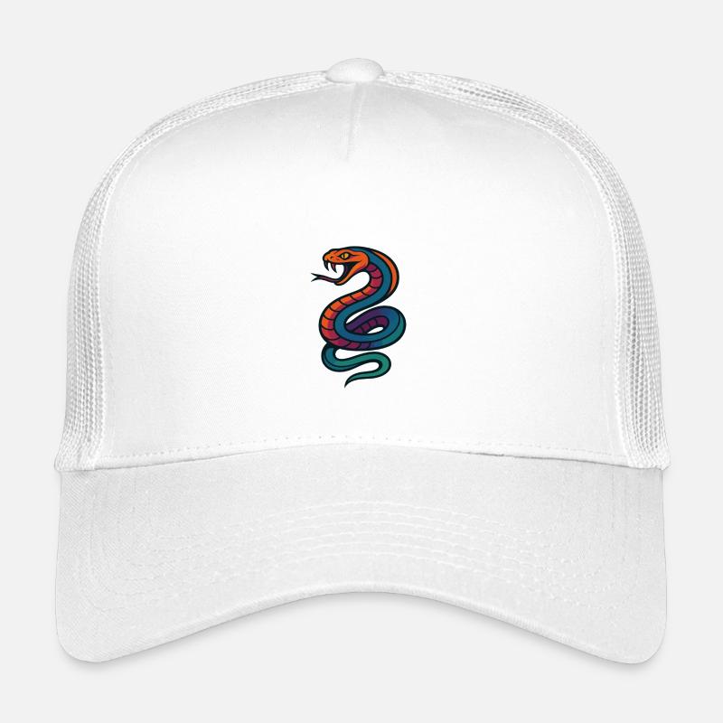 Bunte Schlange - Kinder Trucker-Cap - Weiß