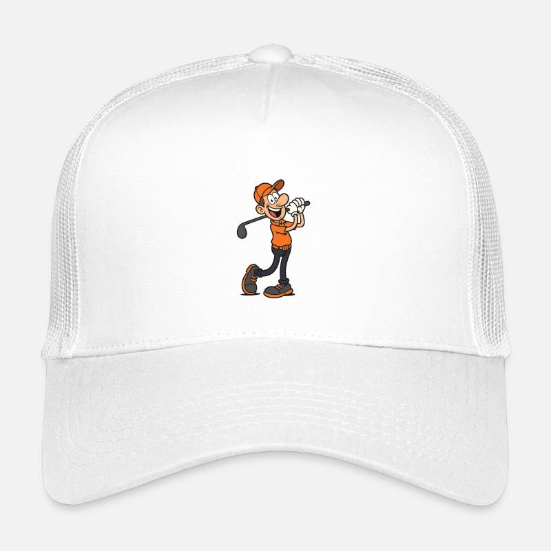 Cartoon Golfer - Männlich - Kinder Trucker-Cap - Weiß