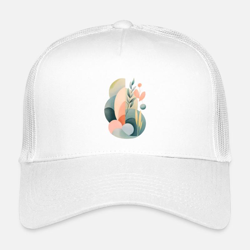 Pastell Abstrakte Flora Komposition - Kinder Trucker-Cap - Weiß