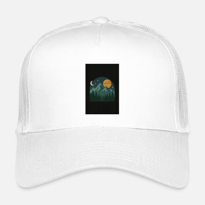 Night Mountain Landscape Illustration Kids’ Trucker Cap