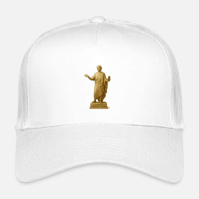 Moderne griechische Statue mit Smartphone Kinder Trucker-Cap