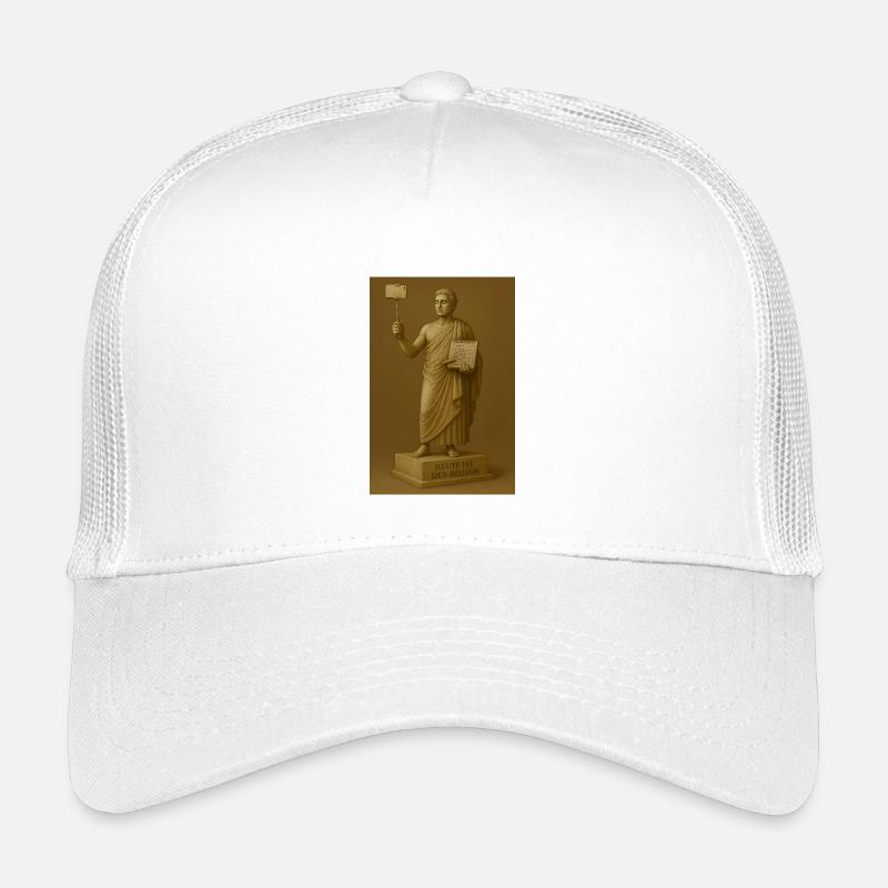 Moderne Statue mit Smartphone und Kalender - Kinder Trucker-Cap - Weiß