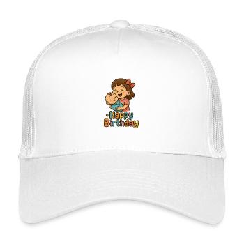 Herzliche Geburtstagskinder Illustration - Kinder Trucker-Cap - Weiß - Vorne