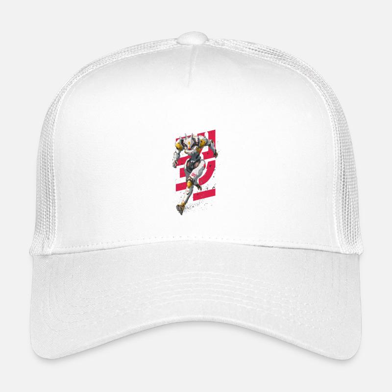 Futuristischer Wolf-Kampfroboter - Kinder Trucker-Cap - Weiß