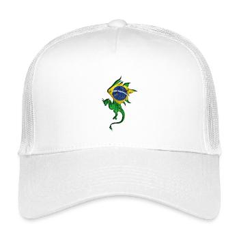 Flag of Brazil - Brazil - Dragon Silhouette - Kids’ Trucker Cap - white - Front