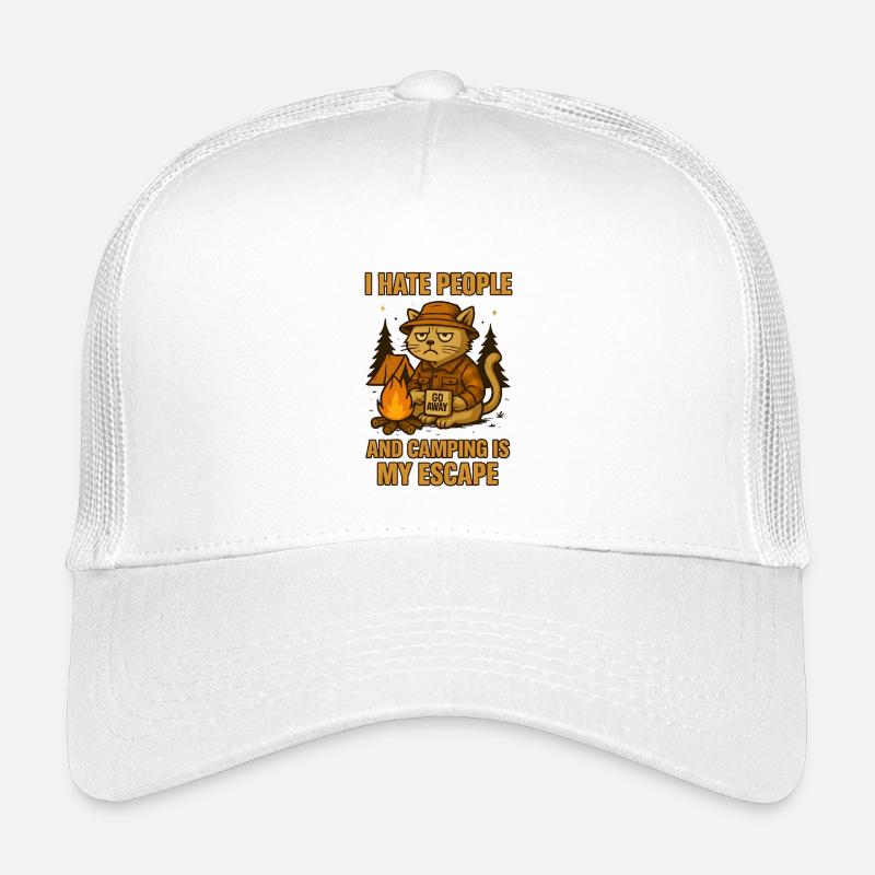 Cat Camping Vibes Kids’ Trucker Cap