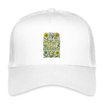 Die weltbeste Blumen-Hommage an Oma - Kinder Trucker-Cap - Weiß - Vorne
