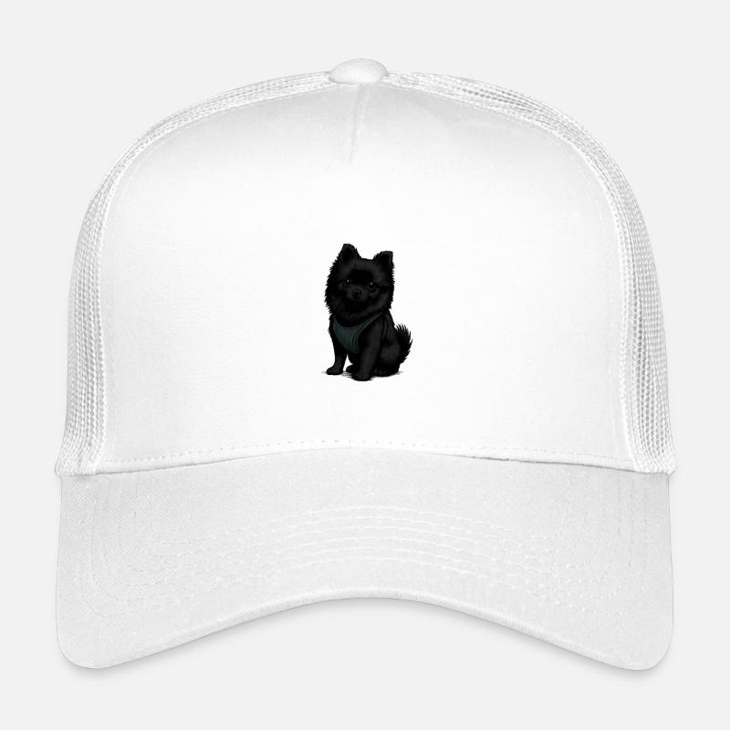 Schwarzer Spitz Hund mit Süssenblick - Kinder Trucker-Cap - Weiß
