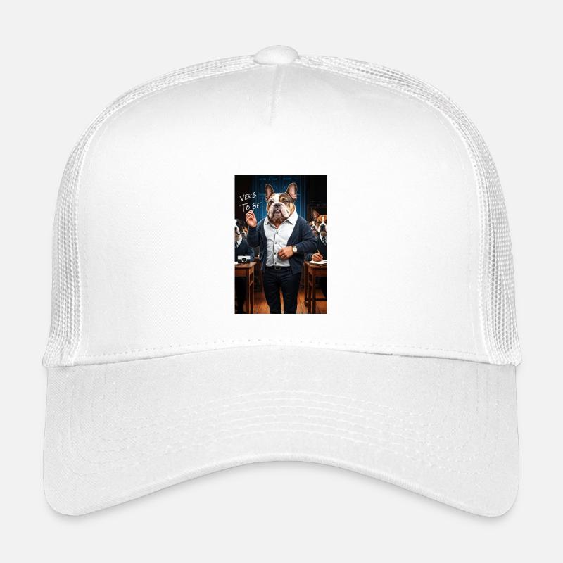 Englische Bulldogge Humanoid Professor - Kinder Trucker-Cap - Weiß