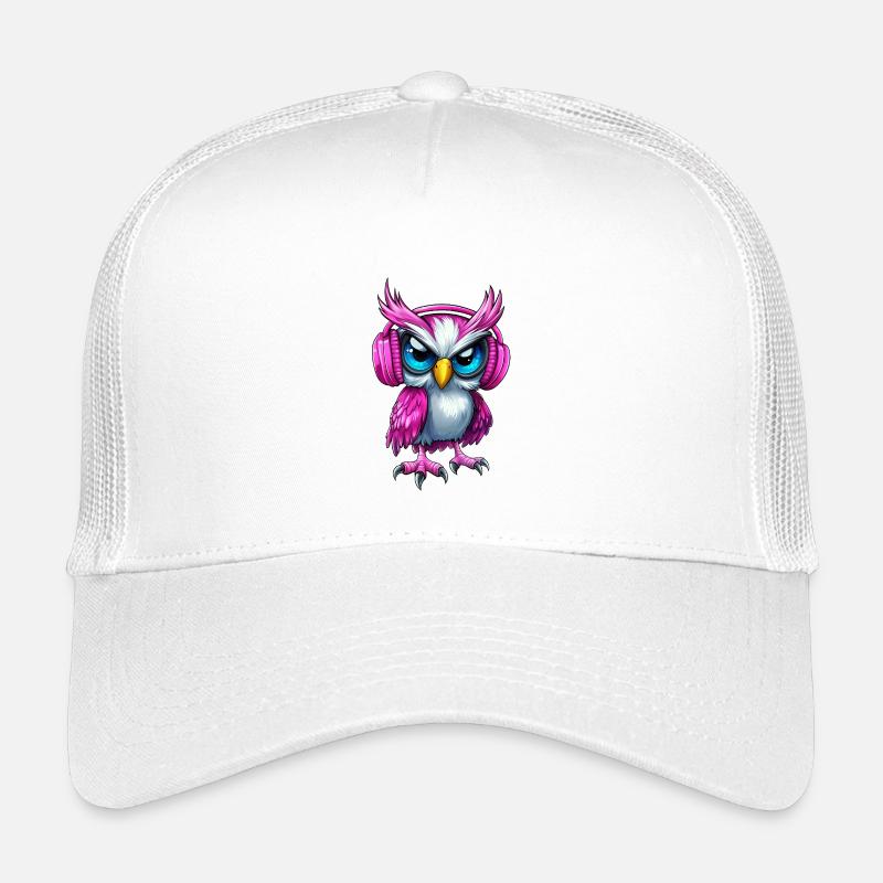 pink rosa lila Eule mit Kopfhörer :) Kinder Trucker-Cap