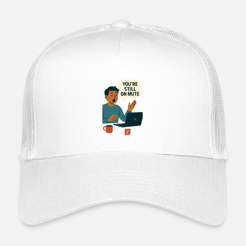 Status-Sprechblasengrafik stummschalten - Kinder Trucker-Cap - Weiß