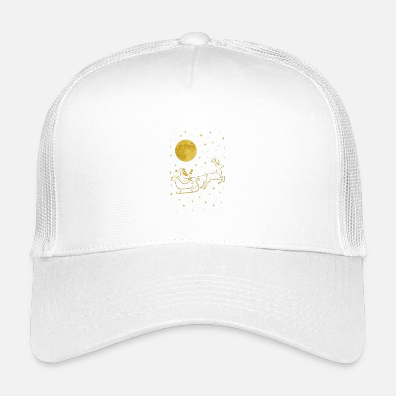 Funkelnder Weihnachtsmann im Rentierschlitten - Kinder Trucker-Cap - Weiß