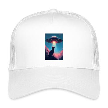 Chat de l’espace avec faisceau lumineux OVNI - Casquette trucker enfant - blanc - Devant