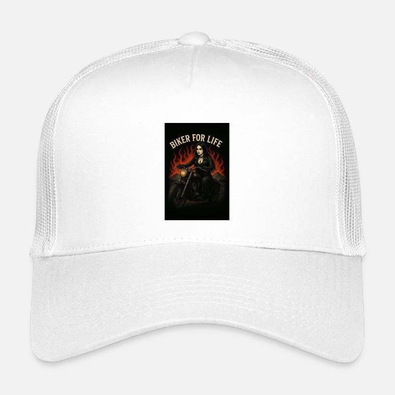 Goth Biker Girl - Kinder Trucker-Cap - Weiß