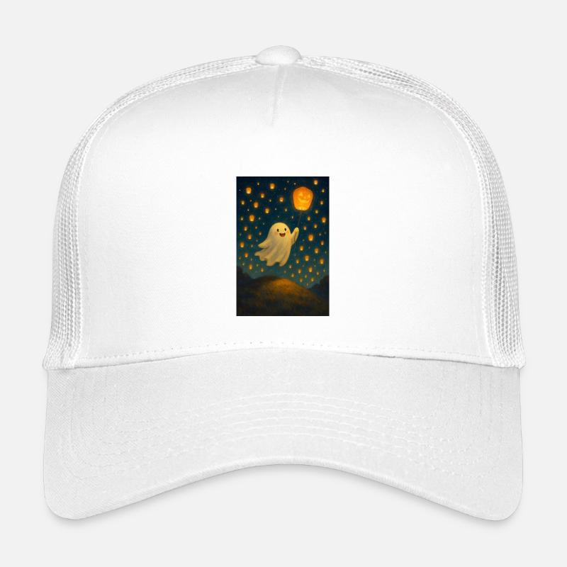 Fantôme avec citrouille-lanterne Casquette trucker enfant
