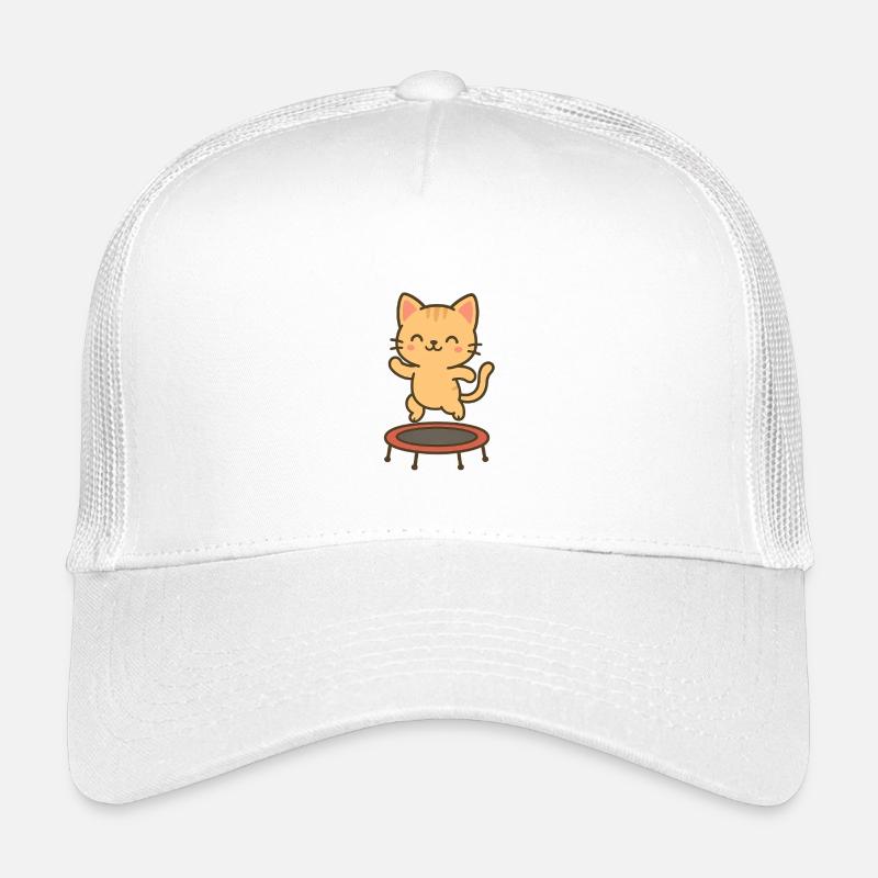 Fröhliches Kätzchen auf Trampolin - Kinder Trucker-Cap - Weiß