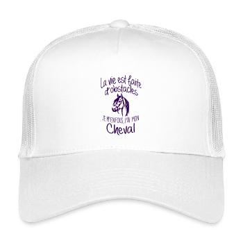 Citation Cheval Équestre Equitation Chevaux Humour - Casquette trucker enfant - blanc - Devant