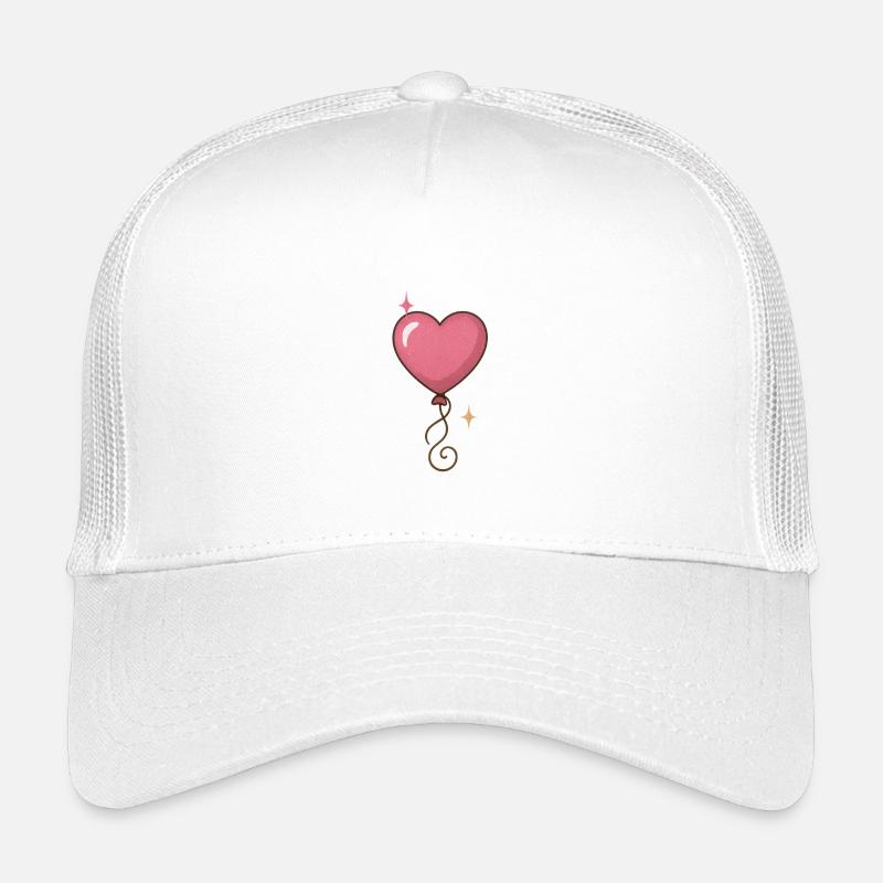 Glitzerherz Ballon Muster - Kinder Trucker-Cap - Weiß