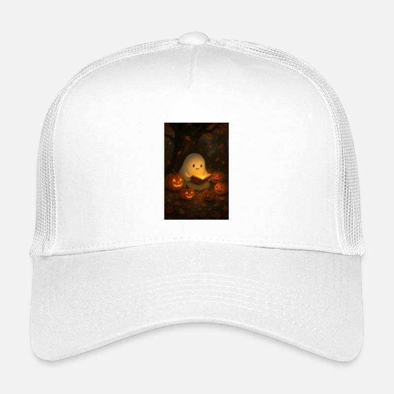 Halloween Ghost Reading Book Kids’ Trucker Cap