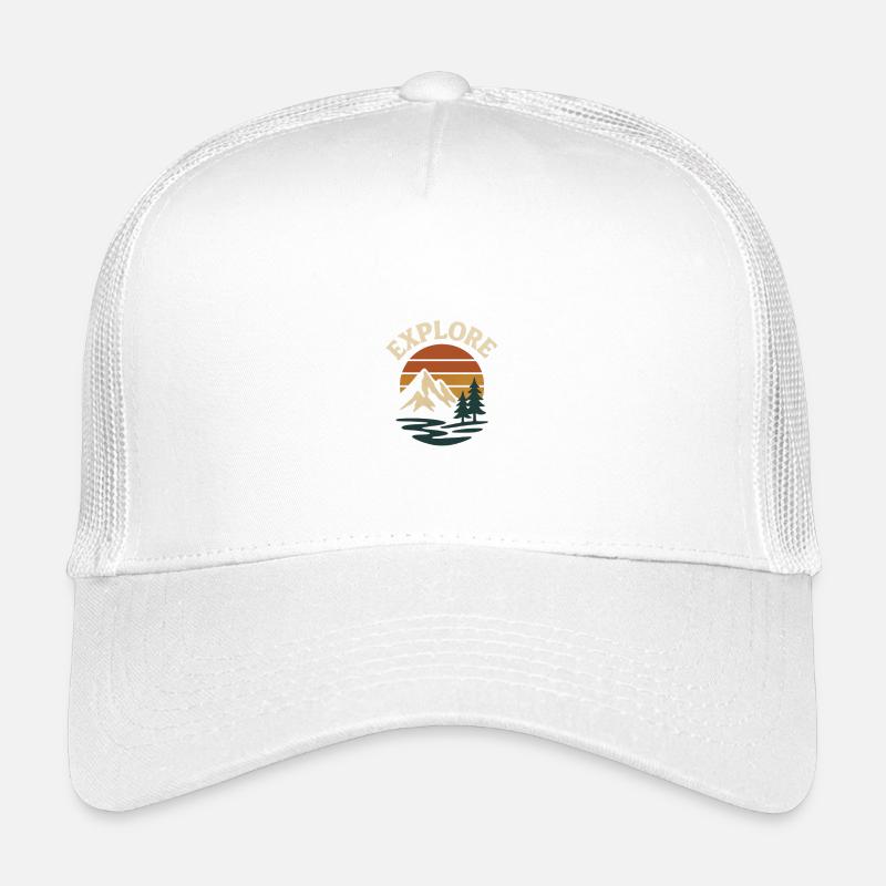 Explore Sonnenuntergang - Kinder Trucker-Cap - Weiß