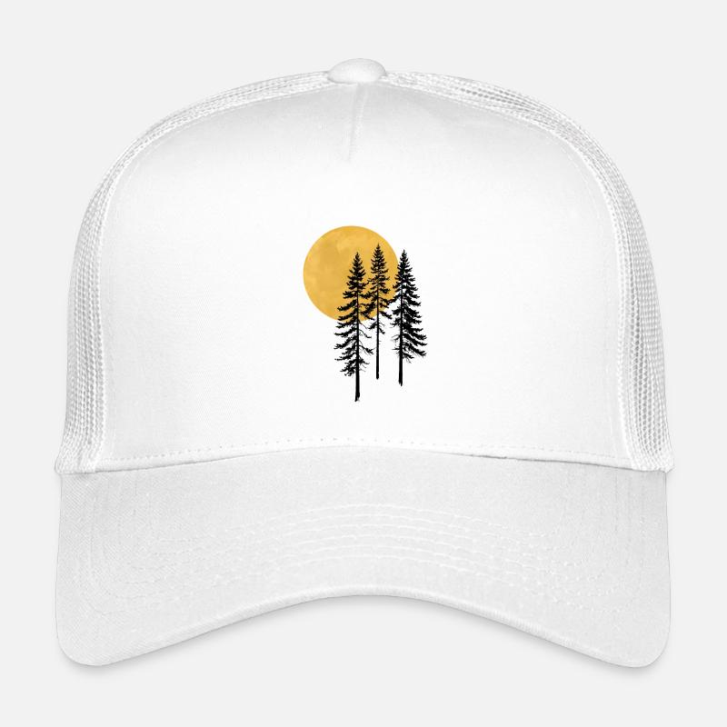 Sunset Pine Silhouette - Kinder Trucker-Cap - Weiß