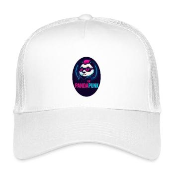 PandaPunk Neon Cyber Panda - Kids’ Trucker Cap - white - Front