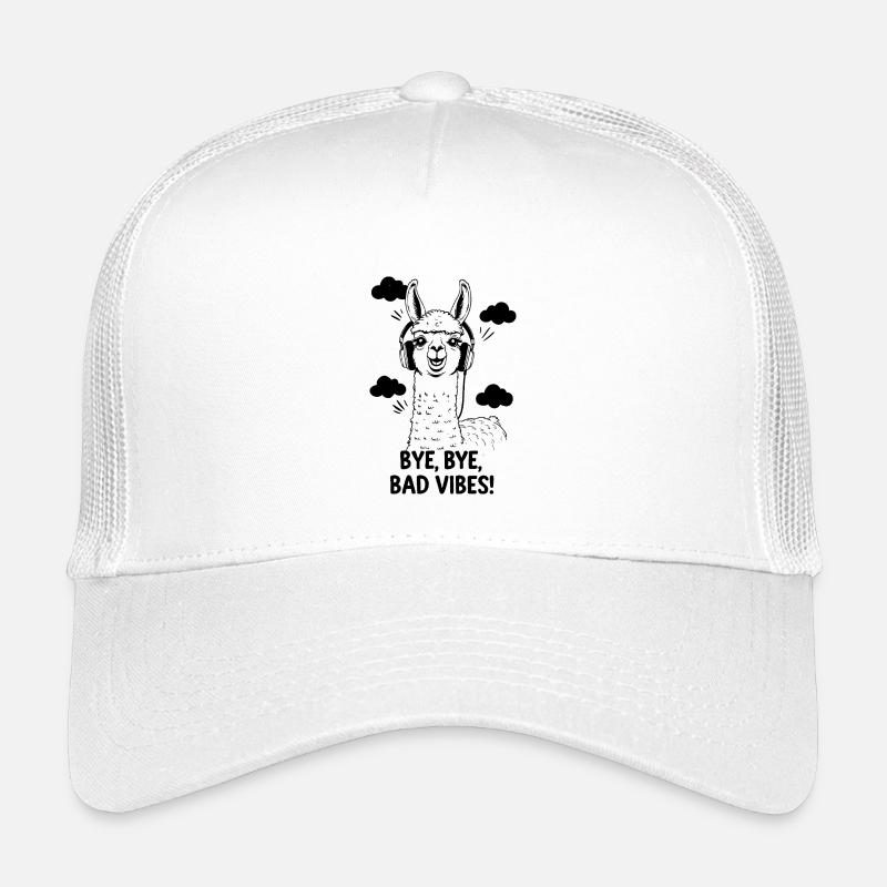 Lama Kopfhörer Musik Tschüss Schlechte - Kinder Trucker-Cap - Weiß