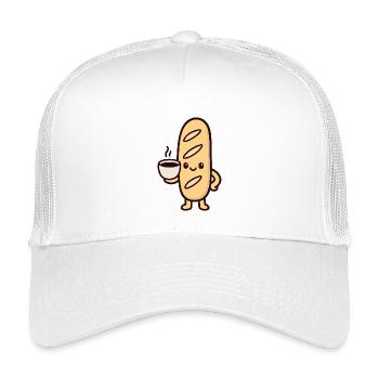 Baguette Café Mascotte - Casquette trucker enfant - blanc - Devant