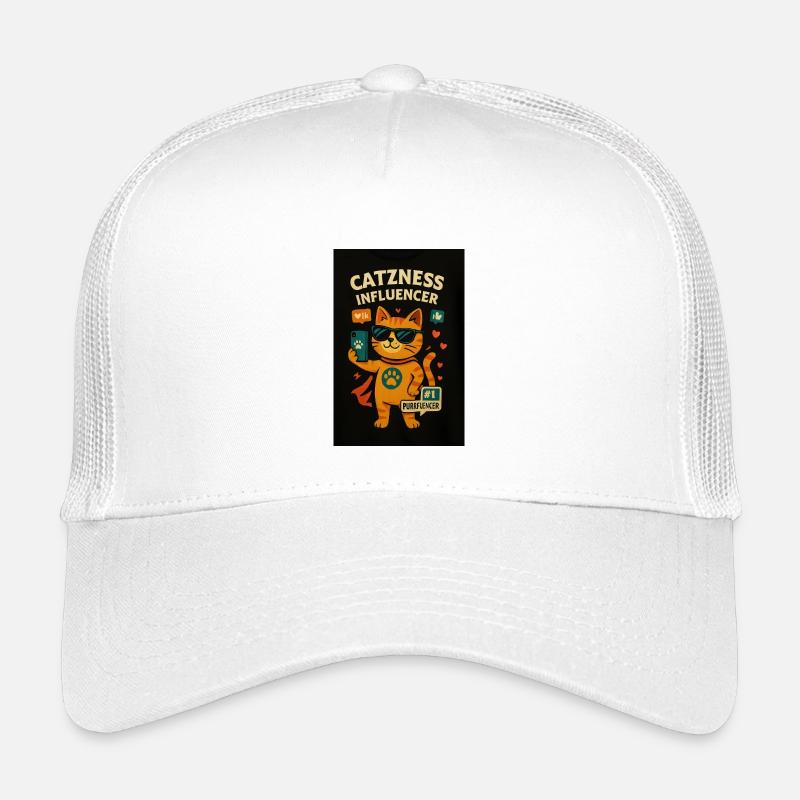 Katzinfluencer mit Sonnenbrille - Kinder Trucker-Cap - Weiß