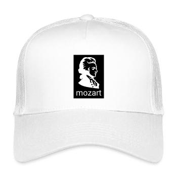 Mozart Silhouette Kontrast - Kinder Trucker-Cap - Weiß - Vorne