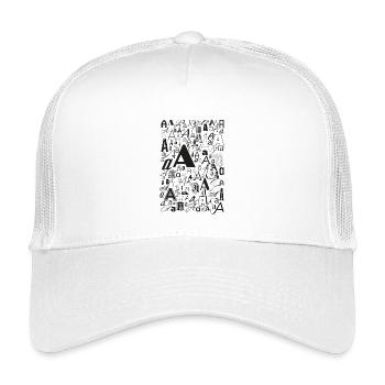 Typo A – Buchstaben Design für Schriftliebhaber - Kinder Trucker-Cap - Weiß - Vorne