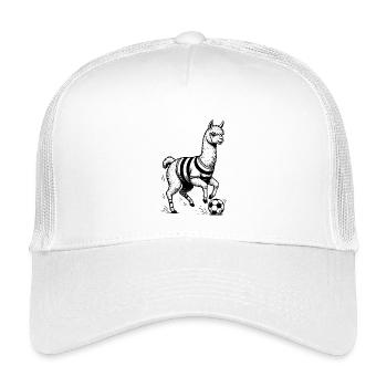Funny Soccer Alpaca Art - Kids’ Trucker Cap - white - Front