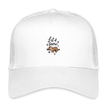 Kuscheliges Faultier Let it Snow Weihnachtsmotiv - Kinder Trucker-Cap - Weiß - Vorne