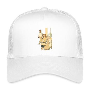 Kaffeestunde Generationen - Kinder Trucker-Cap - Weiß - Vorne