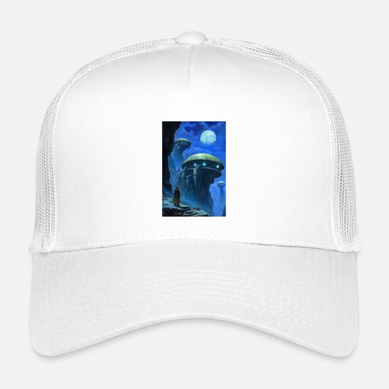 Science-Fiction-Landschaft - Kinder Trucker-Cap - Weiß