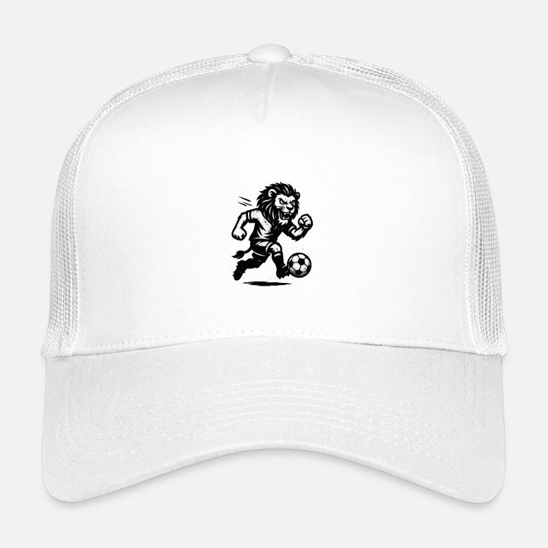Kämpferischer Löwe mit Ball - Kinder Trucker-Cap - Weiß