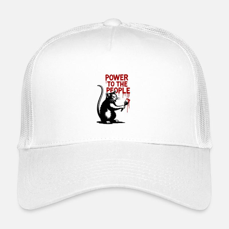 GraffitiKatze Rote Botschaft - Kinder Trucker-Cap - Weiß