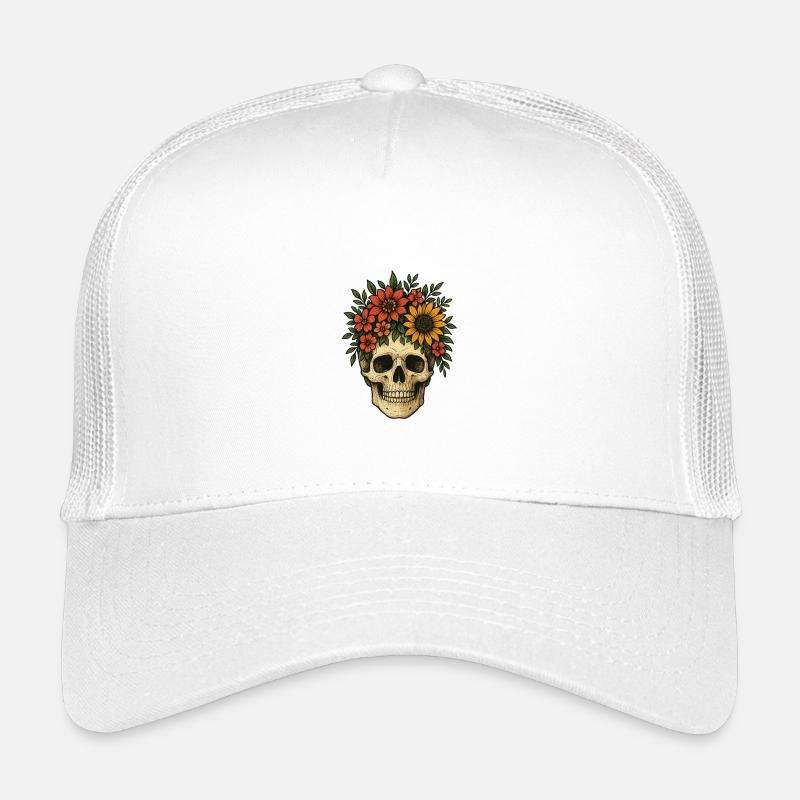 Blumenschädel Kinder Trucker-Cap