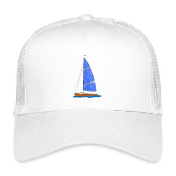 Segelboot blaues Segel - Kinder Trucker-Cap - Weiß - Vorne