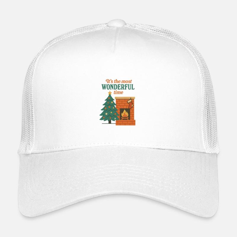 Weihnachten Most Wonderful Time - Kinder Trucker-Cap - Weiß