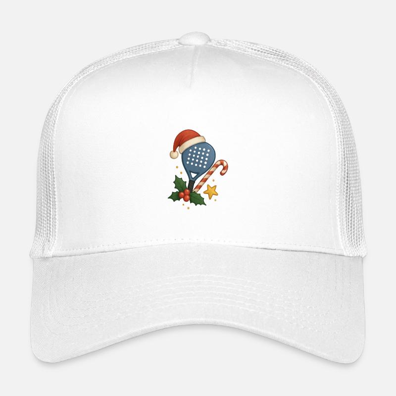 Weihnachts-Padel-Schläger - Kinder Trucker-Cap - Weiß