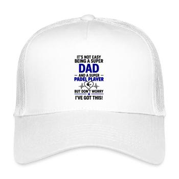 Heart + Padel – Super Dad Padel Player - Kids’ Trucker Cap - white - Front
