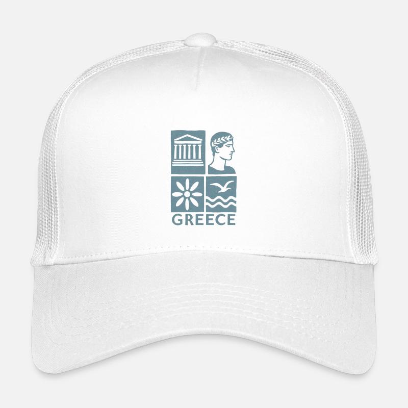 Greece Icons Square Design Kids’ Trucker Cap