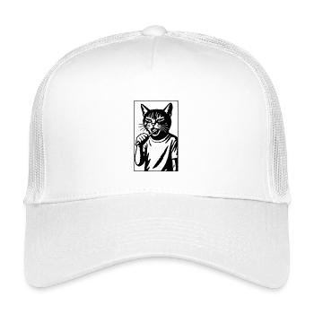 Zahnputz-Katze im Strichstil - Kinder Trucker-Cap - Weiß - Vorne