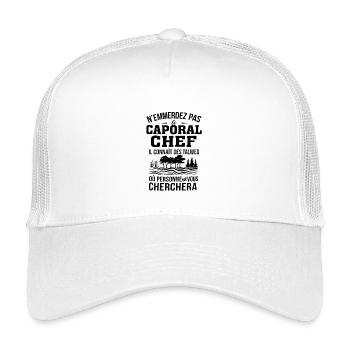 Leg dich nicht mit dem schwarzen Visual Master Corporal an - Kinder Trucker-Cap - Weiß - Vorne