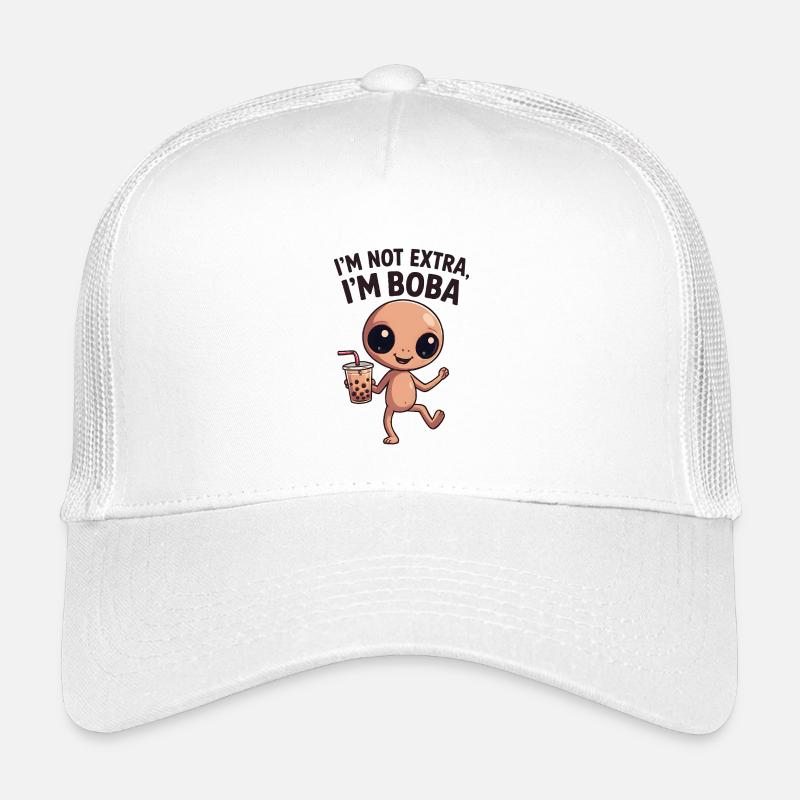 Boba Charm: Nicht Extra, Nur Lächeln - Kinder Trucker-Cap - Weiß
