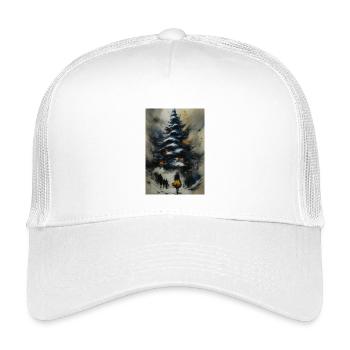 Winter path under the tree - Kids’ Trucker Cap - white - Front