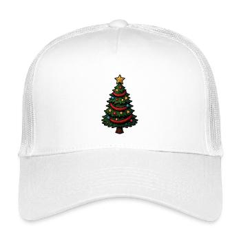 Sapin de Noël de bande dessinée décoré de façon colorée - Casquette trucker enfant - blanc - Devant