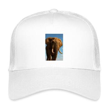 Elefant in Nahaufnahme mit Sonnenschein - Kinder Trucker-Cap - Weiß - Vorne